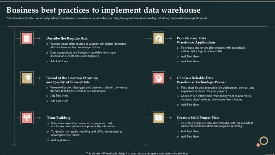 Management Information System Business Best Practices To Implement Data Warehouse Graphics PDF Management Information System Business Best Practices To Implement Data Warehouse Graphics PDF