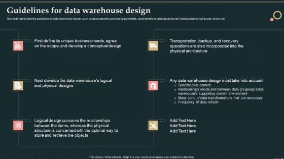 Management Information System Guidelines For Data Warehouse Design Introduction PDF