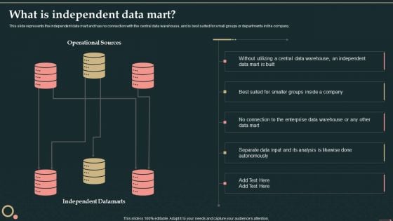 Management Information System What Is Independent Data Mart Structure PDF