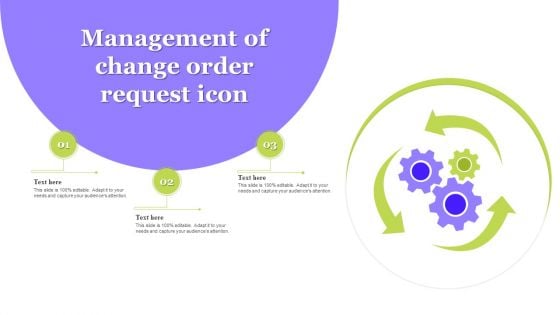 Management Of Change Order Request Icon Mockup PDF