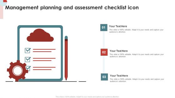 Management Planning And Assessment Checklist Icon Introduction PDF