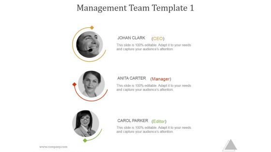 Management Team Template 1 Ppt PowerPoint Presentation Show