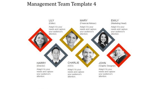 Management Team Template 4 Ppt PowerPoint Presentation Diagrams