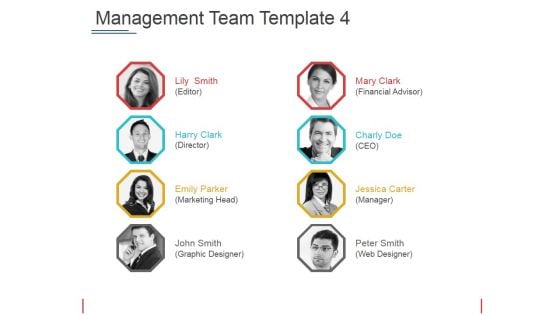 Management Team Template 4 Ppt PowerPoint Presentation Infographic Template Icons