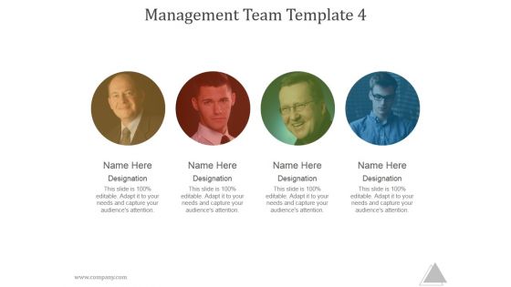 Management Team Template 4 Ppt PowerPoint Presentation Portfolio