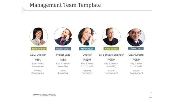 Management Team Template 5 Ppt PowerPoint Presentation Slides