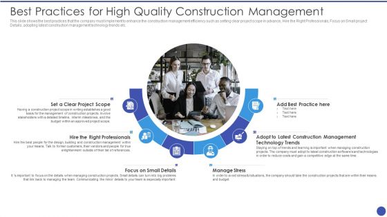 Management Techniques Best Practices For High Quality Construction Management Formats PDF Management Techniques Best Practices For High Quality Construction Management Formats PDF