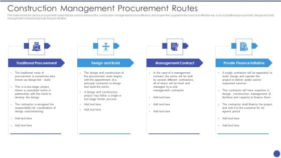 Management Techniques Construction Management Procurement Routes Brochure PDF