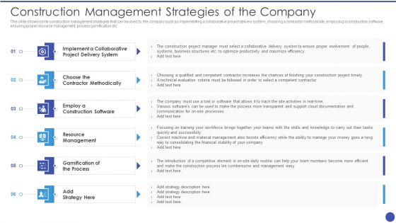 Management Techniques Construction Management Strategies Of The Company Designs PDF