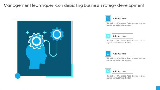 Management Techniques Icon Depicting Business Strategy Development Portrait PDF