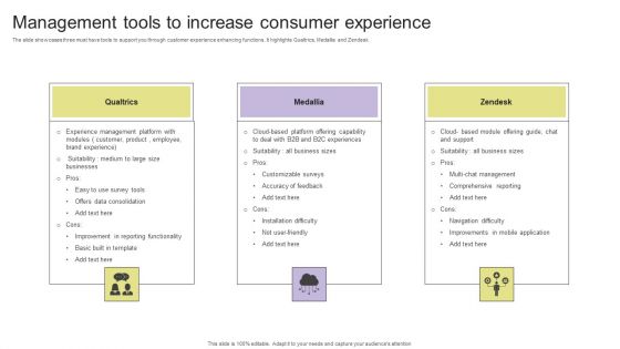 Management Tools To Increase Consumer Experience Clipart PDF