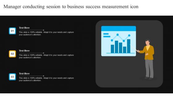 Manager Conducting Session To Business Success Measurement Icon Portrait PDF