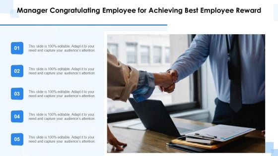 Manager Congratulating Employee For Achieving Best Employee Reward Ppt PowerPoint Presentation File Graphics PDF