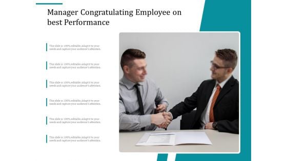 Manager Congratulating Employee On Best Performance Ppt PowerPoint Presentation File Visuals PDF