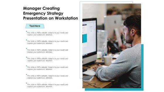 Manager Creating Emergency Strategy Presentation On Workstation Ppt PowerPoint Presentation Infographics Guide PDF Manager Creating Emergency Strategy Presentation On Workstation Ppt PowerPoint Presentation Infographics Guide PDF