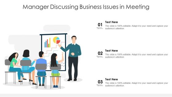 Manager Discussing Business Issues In Meeting Ppt Show Display PDF