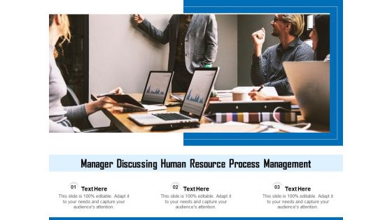 Manager Discussing Human Resource Process Management Ppt PowerPoint Presentation Layouts Background Image PDF