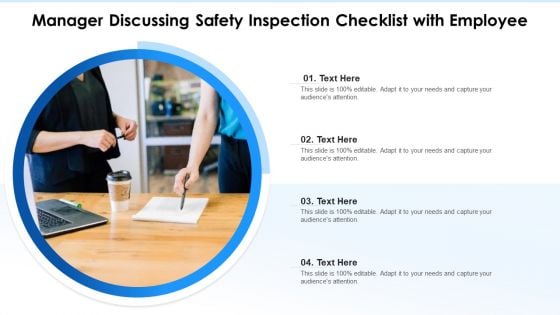 Manager Discussing Safety Inspection Checklist With Employee Ppt PowerPoint Presentation File Files PDF