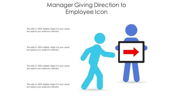 Manager Giving Direction To Employee Icon Ppt PowerPoint Presentation Slides Graphic Images PDF