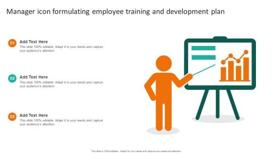 Manager Icon Formulating Employee Training And Development Plan Background PDF