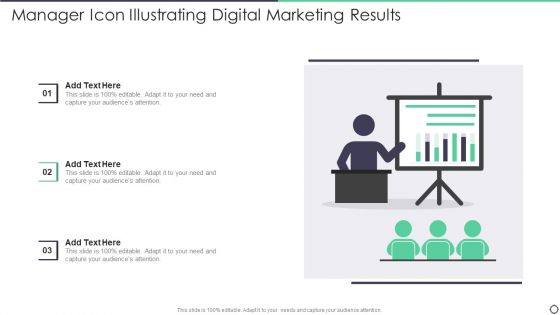 Manager Icon Illustrating Digital Marketing Results Structure PDF