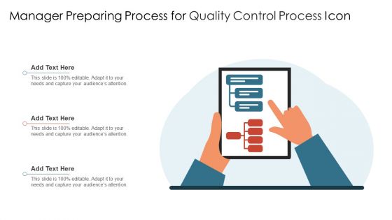 Manager Preparing Process For Quality Control Process Icon Elements PDF