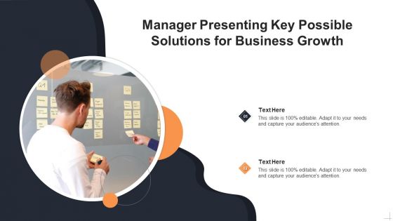 Manager Presenting Key Possible Solutions For Business Growth Template PDF Manager Presenting Key Possible Solutions For Business Growth Template PDF