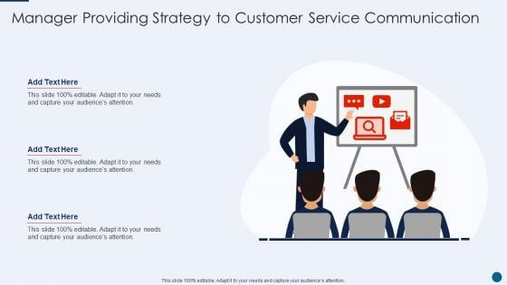 Manager Providing Strategy To Customer Service Communication Introduction PDF