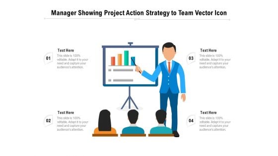 Manager Showing Project Action Strategy To Team Vector Icon Ppt PowerPoint Presentation Professional Layout PDF