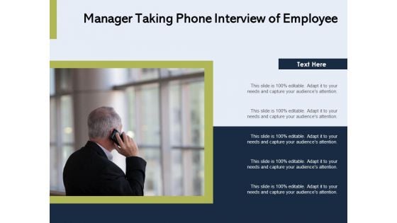 Manager Taking Phone Interview Of Employee Ppt PowerPoint Presentation Model Portfolio PDF