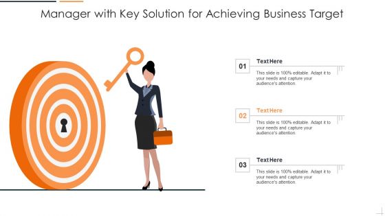 Manager With Key Solution For Achieving Business Target Themes PDF