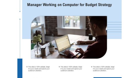 Manager Working On Computer For Budget Strategy Ppt PowerPoint Presentation Gallery Influencers PDF