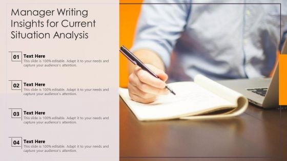 Manager Writing Insights For Current Situation Analysis Ppt Layouts Format Ideas PDF