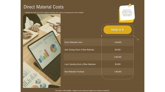 Managerial Accounting System Direct Material Costs Ppt Icon Infographic Template PDF