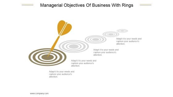 Managerial Objectives Of Business With Rings Ppt PowerPoint Presentation Tips