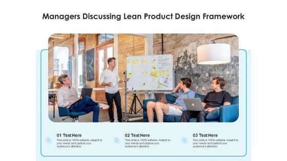 Managers Discussing Lean Product Design Framework Ppt PowerPoint Presentation Portfolio Example Topics PDF