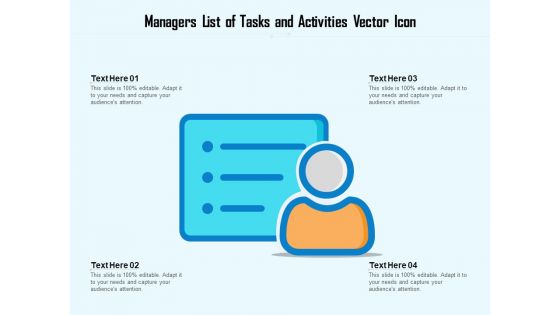 Managers List Of Tasks And Activities Vector Icon Ppt Styles Pictures PDF