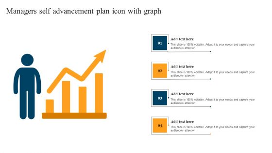 Managers Self Advancement Plan Icon With Graph Guidelines PDF