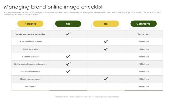 Managing Brand Online Image Checklist Clipart PDF