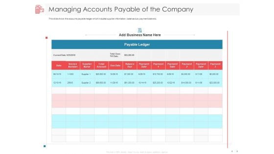 Managing CFO Services Managing Accounts Payable Of The Company Diagrams PDF