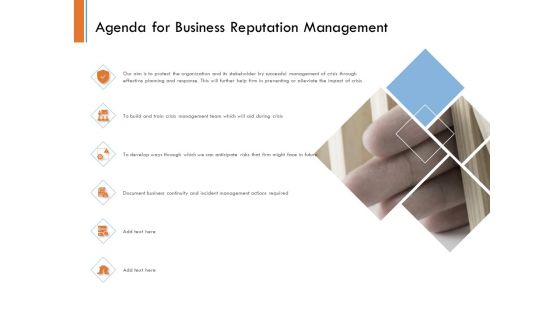 Managing Companys Online Presence Agenda For Business Reputation Management Sample PDF