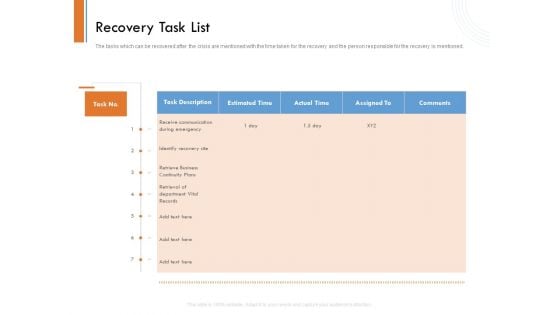 Managing Companys Online Presence Recovery Task List Clipart PDF Managing Companys Online Presence Recovery Task List Clipart PDF