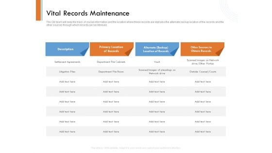 Managing Companys Online Presence Vital Records Maintenance Brochure PDF