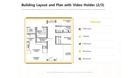 Managing Construction Work Building Layout And Plan With Video Holder Building Layout Elements PDF