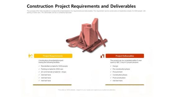 Managing Construction Work Construction Project Requirements And Deliverables Structure PDF