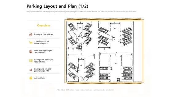 Managing Construction Work Parking Layout And Plan Parking Layout Ppt Slides Inspiration PDF