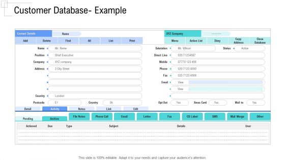 Managing Customer Experience Customer Database Example Information PDF Managing Customer Experience Customer Database Example Information PDF