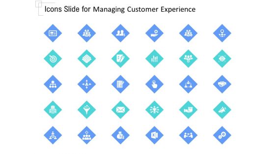 Managing Customer Experience Icons Slide For Managing Customer Experience Ideas PDF