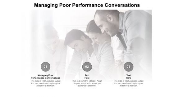 Managing Poor Performance Conversations Ppt PowerPoint Presentation Layouts Format Cpb Pdf