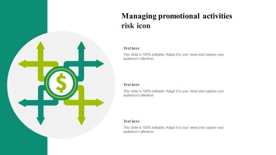 Managing Promotional Activities Risk Icon Infographics PDF